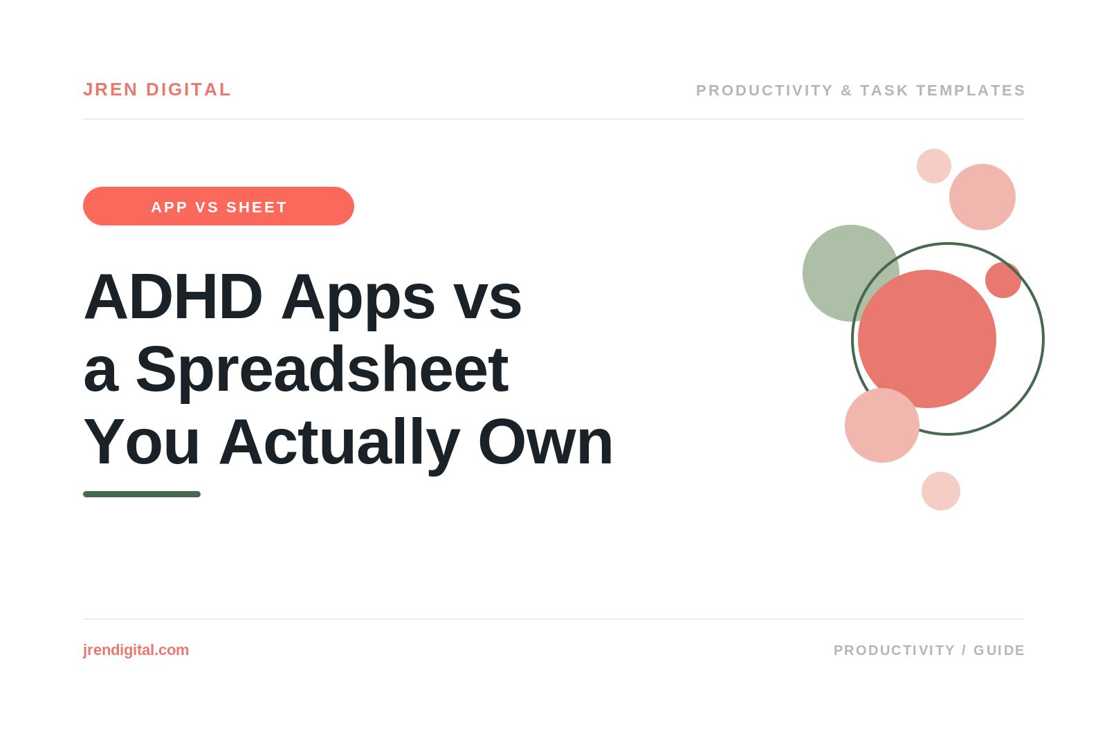 ADHD Apps vs a Spreadsheet You Actually Own, by JRen Digital