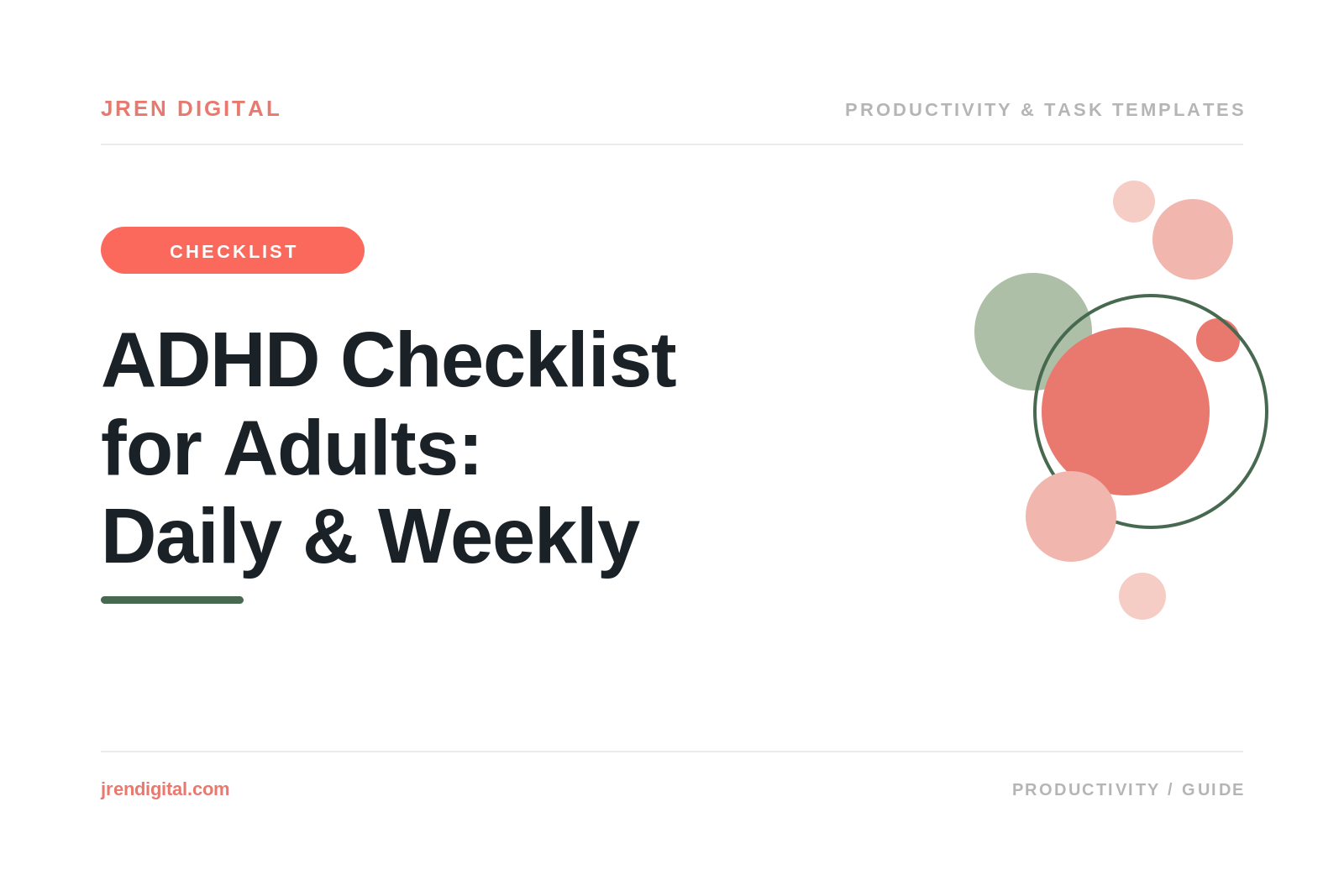 ADHD Checklist for Adults: Daily & Weekly Lists, by JRen Digital