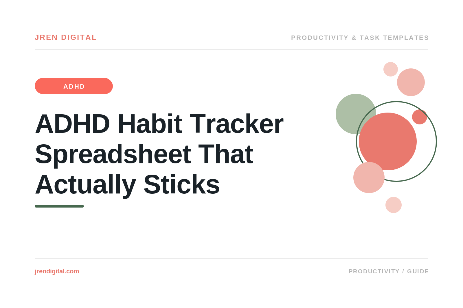 ADHD Habit Tracker Spreadsheet That Actually Sticks, by JRen Digital