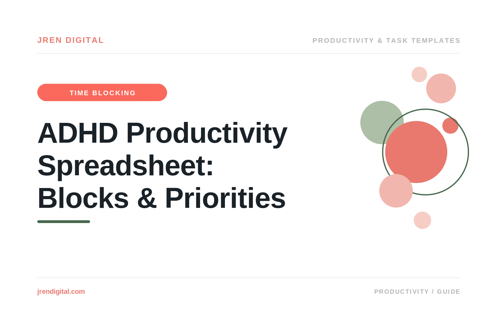 ADHD Productivity Spreadsheet: Time Blocks & Priorities, by JRen Digital