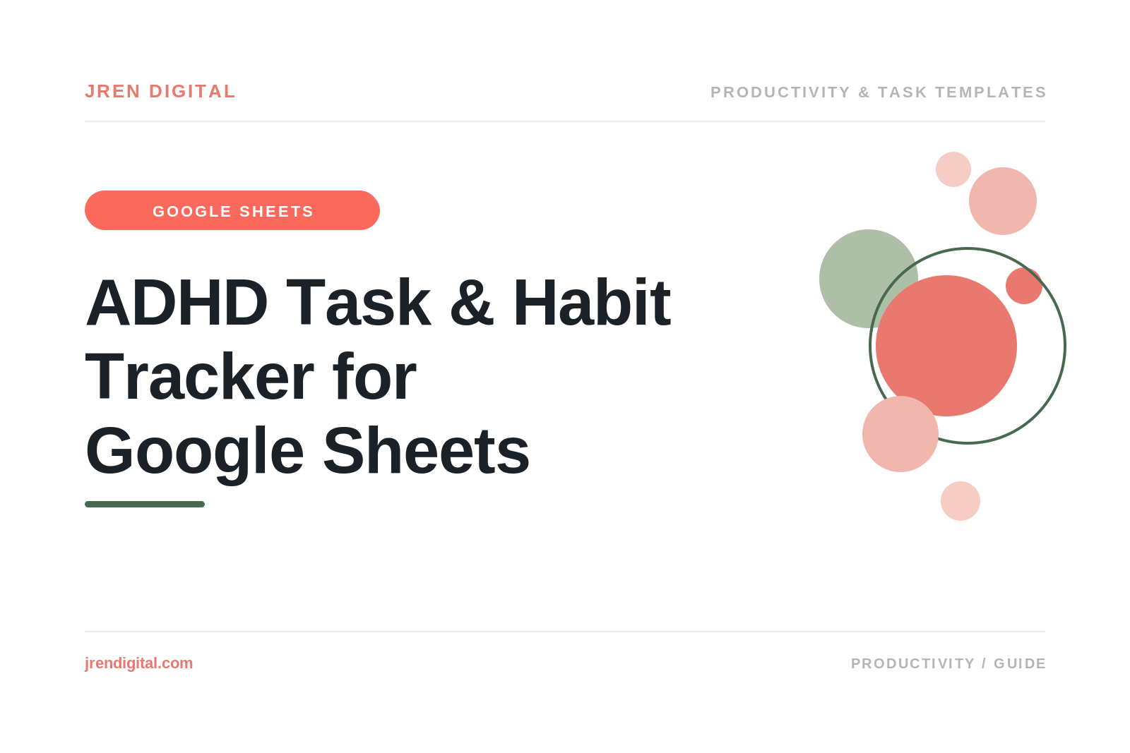 ADHD Task & Habit Tracker for Google Sheets, by JRen Digital