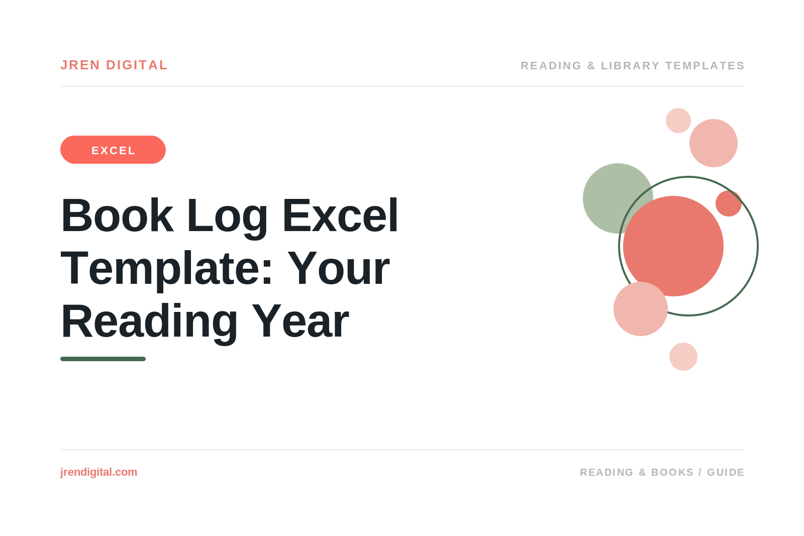 Book Log Excel Template: Your Reading Year, by JRen Digital
