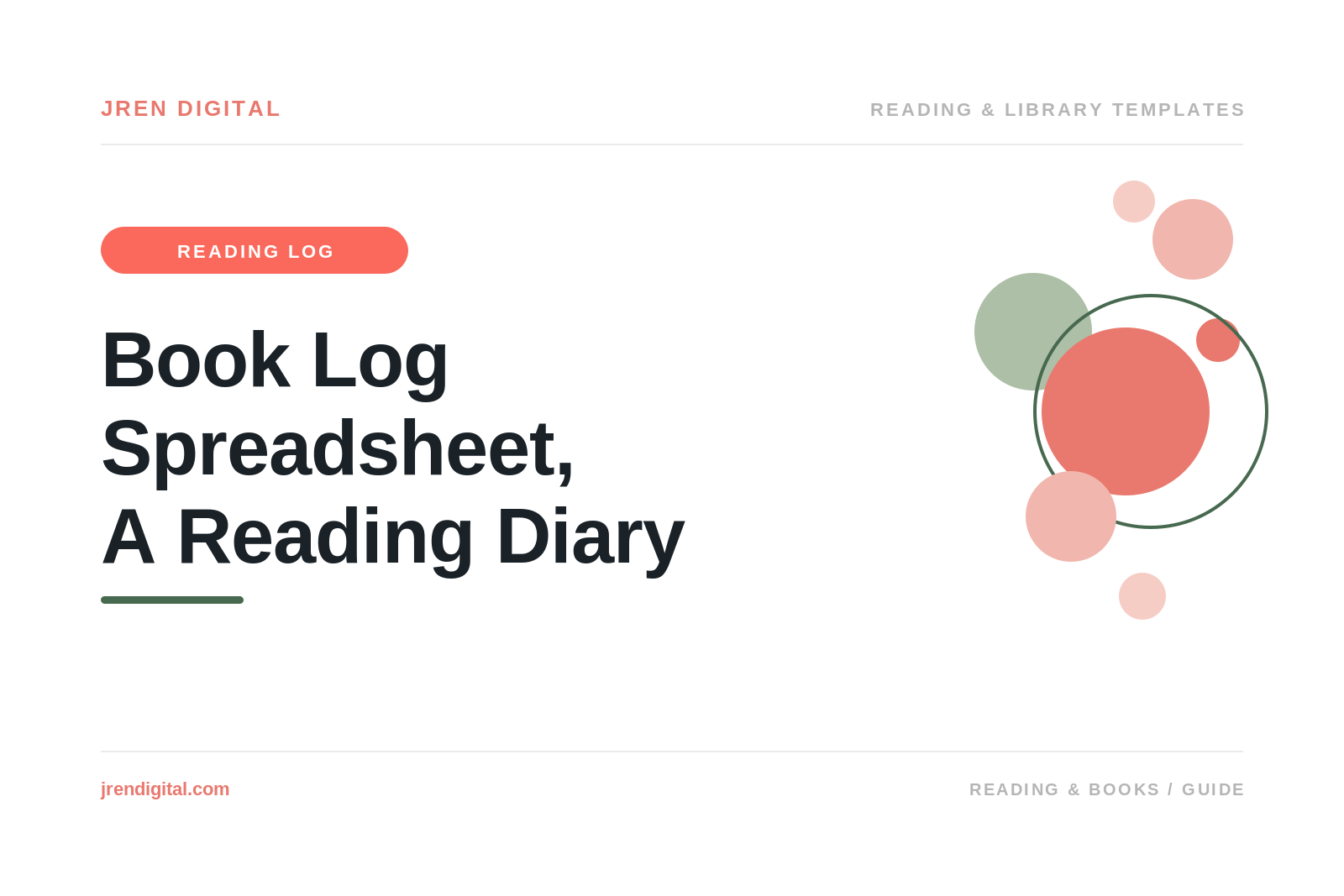 Book Log Spreadsheet: A Reading Diary You Re-Read, by JRen Digital