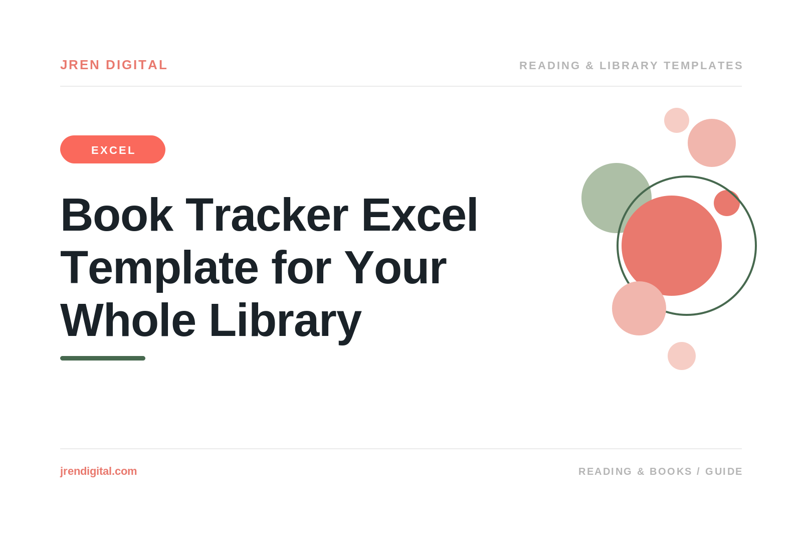 Book Tracker Excel Template for Your Whole Library, by JRen Digital