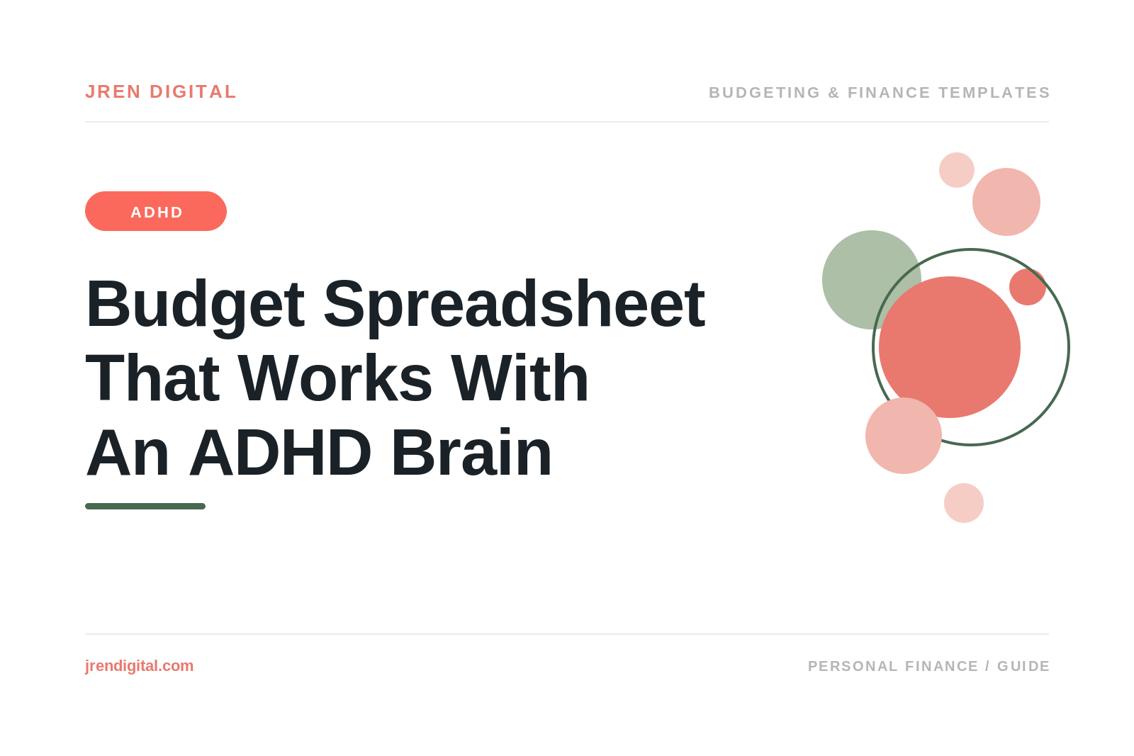 Budget Spreadsheet for ADHD (Low-Friction), by JRen Digital