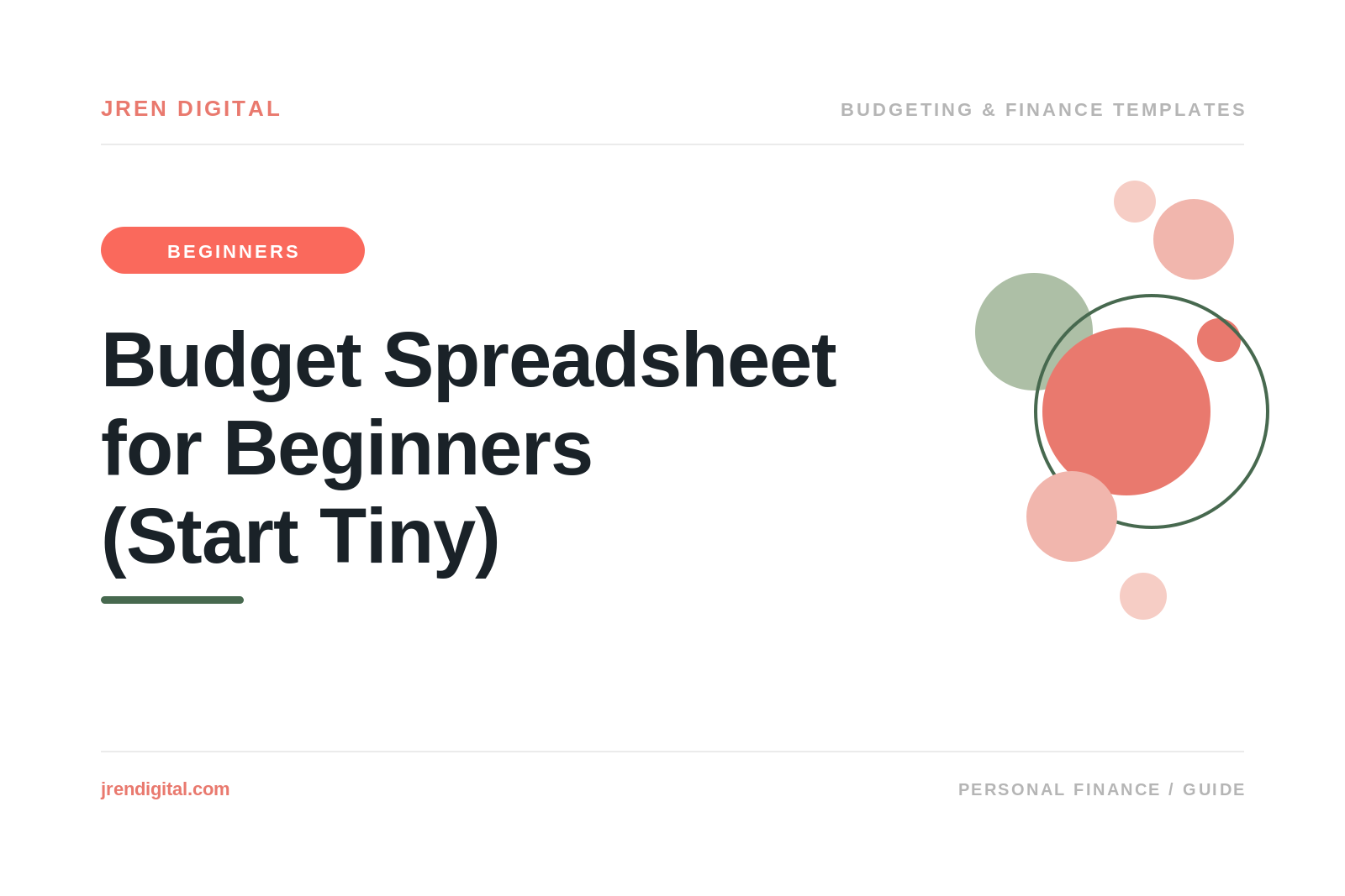Budget Spreadsheet for Beginners (Start Tiny), by JRen Digital