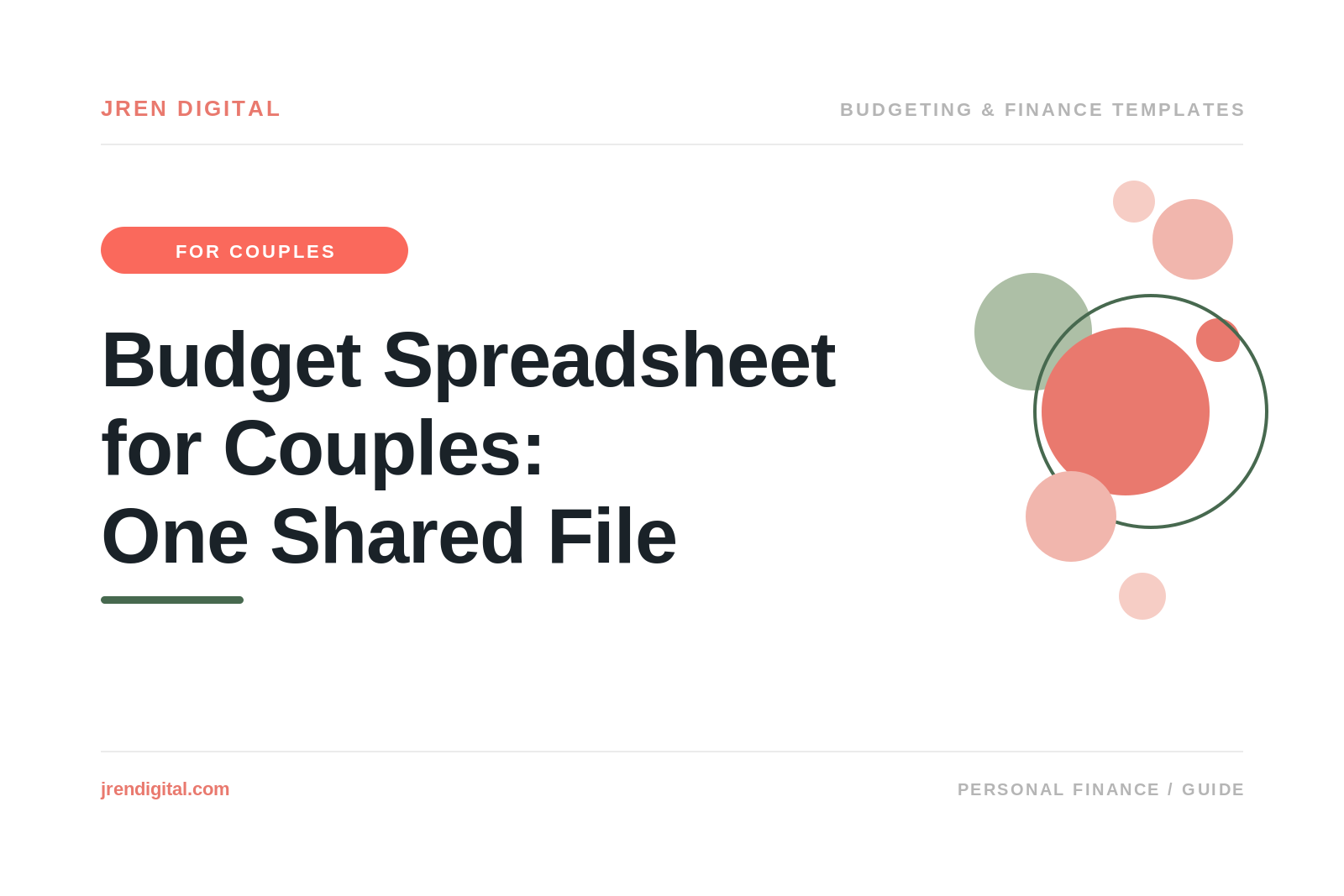 Budget Spreadsheet for Couples: One Shared File, by JRen Digital