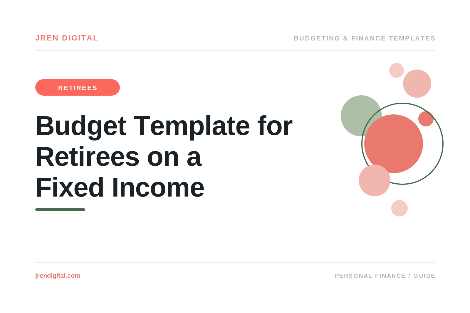 Budget Template for Retirees on a Fixed Income, by JRen Digital