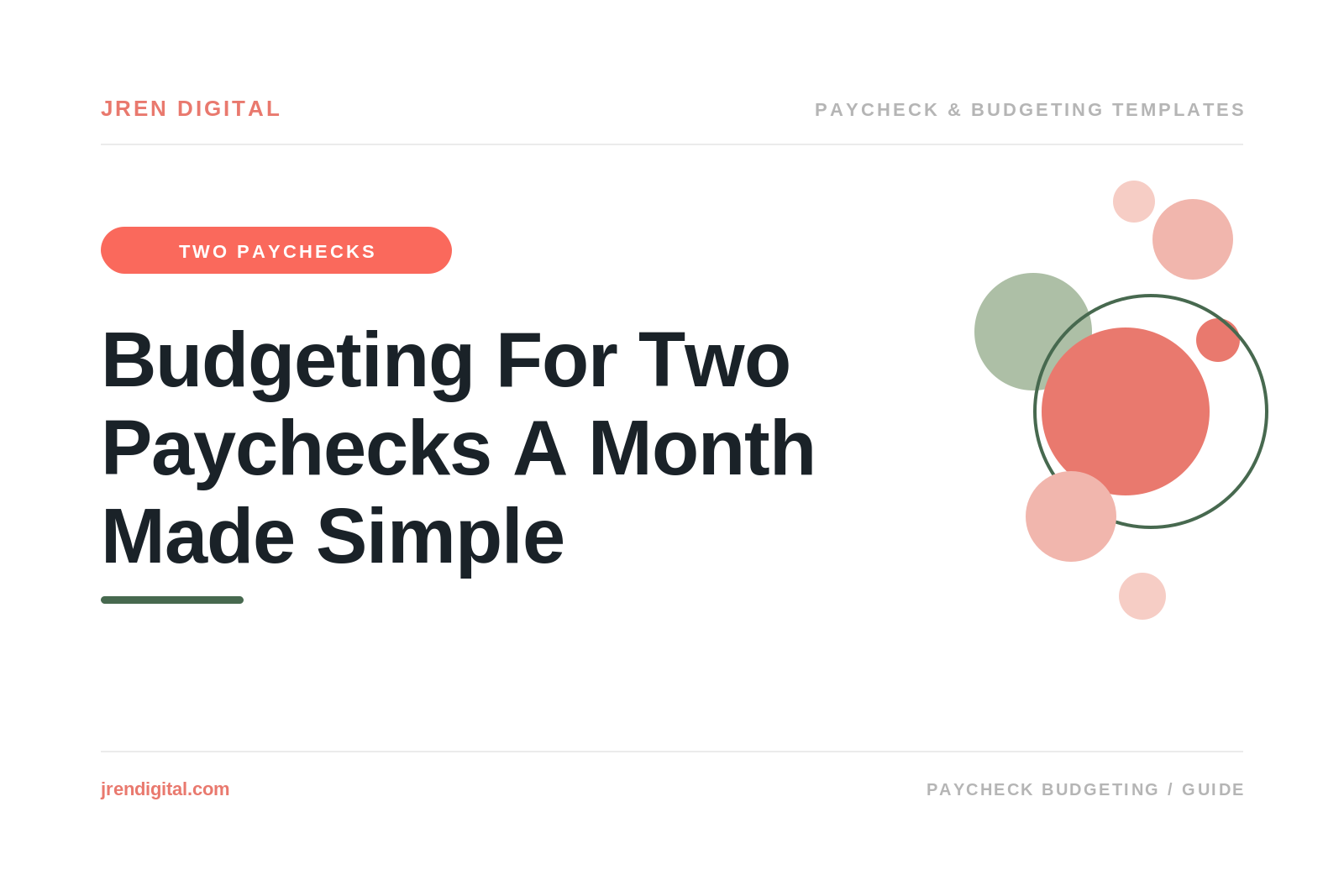 Budgeting for two paychecks a month made simple, by JRen Digital