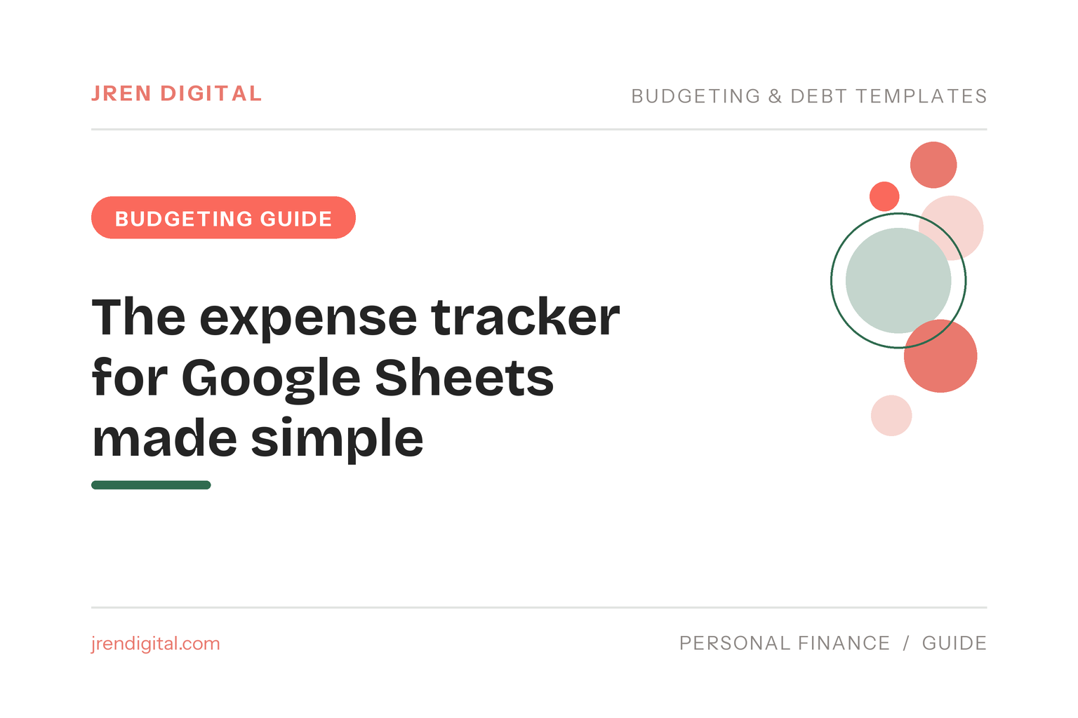 The expense tracker for Google Sheets made simple - JRen Digital