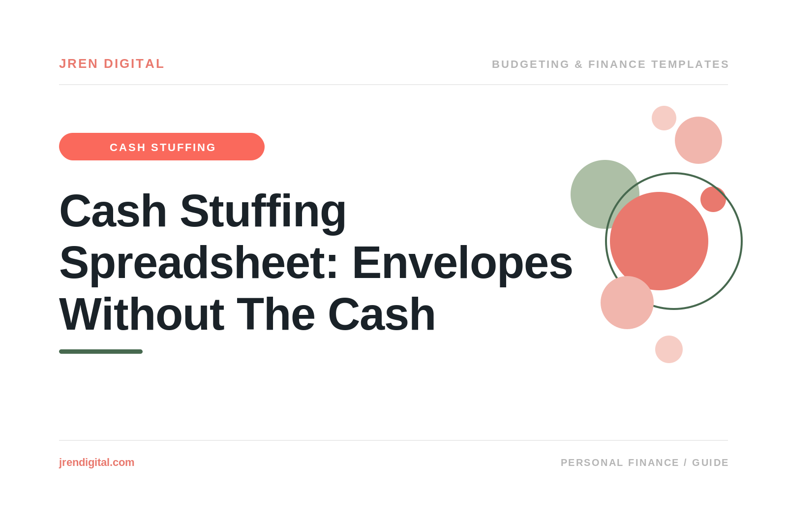 Cash Stuffing Spreadsheet (No Real Cash), by JRen Digital