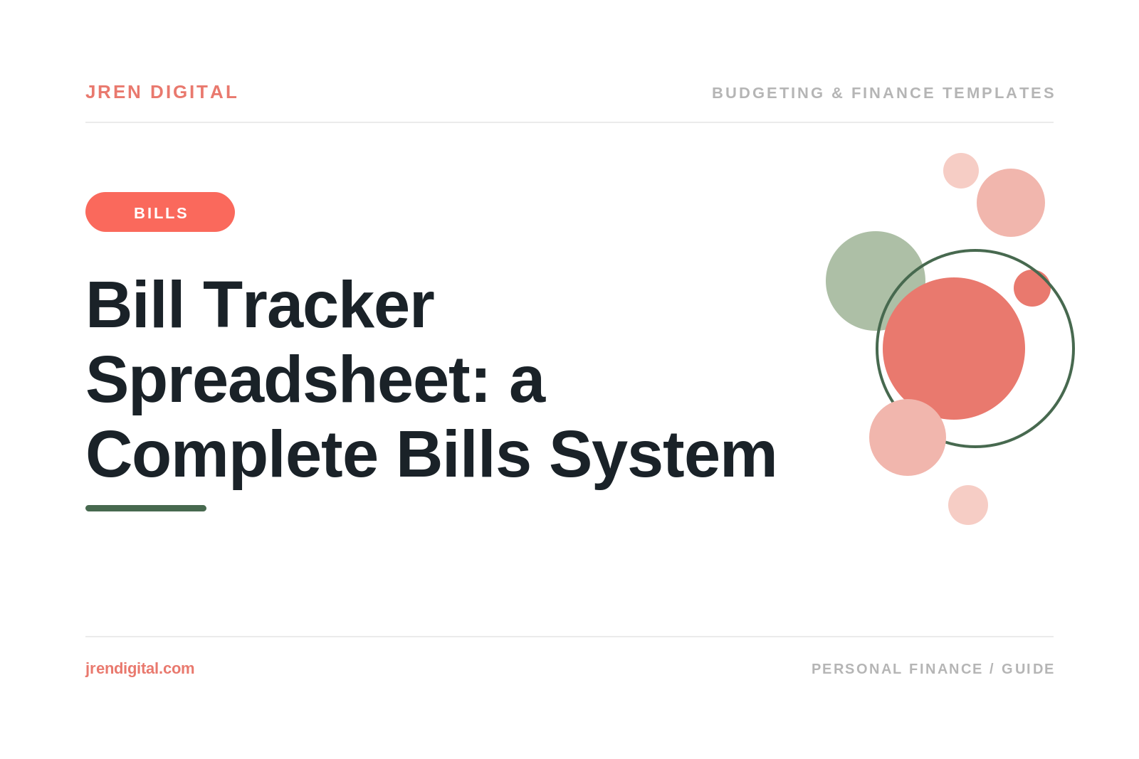 Bill Tracker Spreadsheet: a Complete Bills System, by JRen Digital