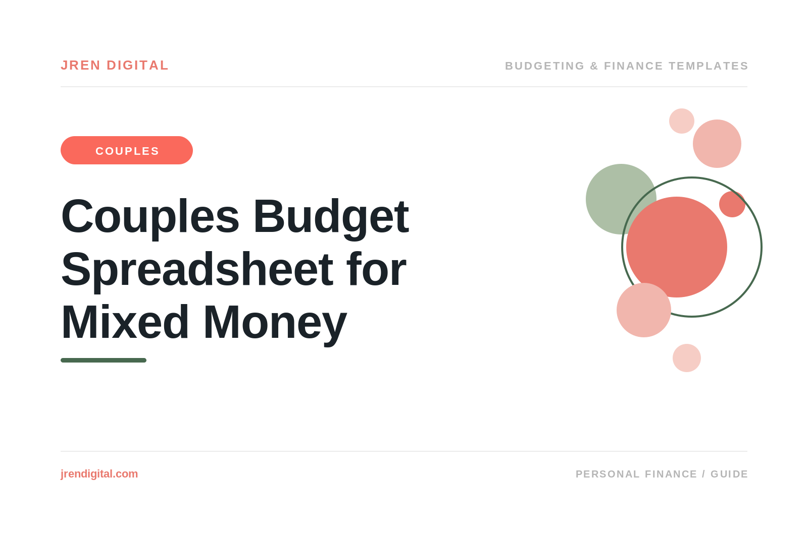 Couples Budget Spreadsheet With His, Hers and Ours, by JRen Digital