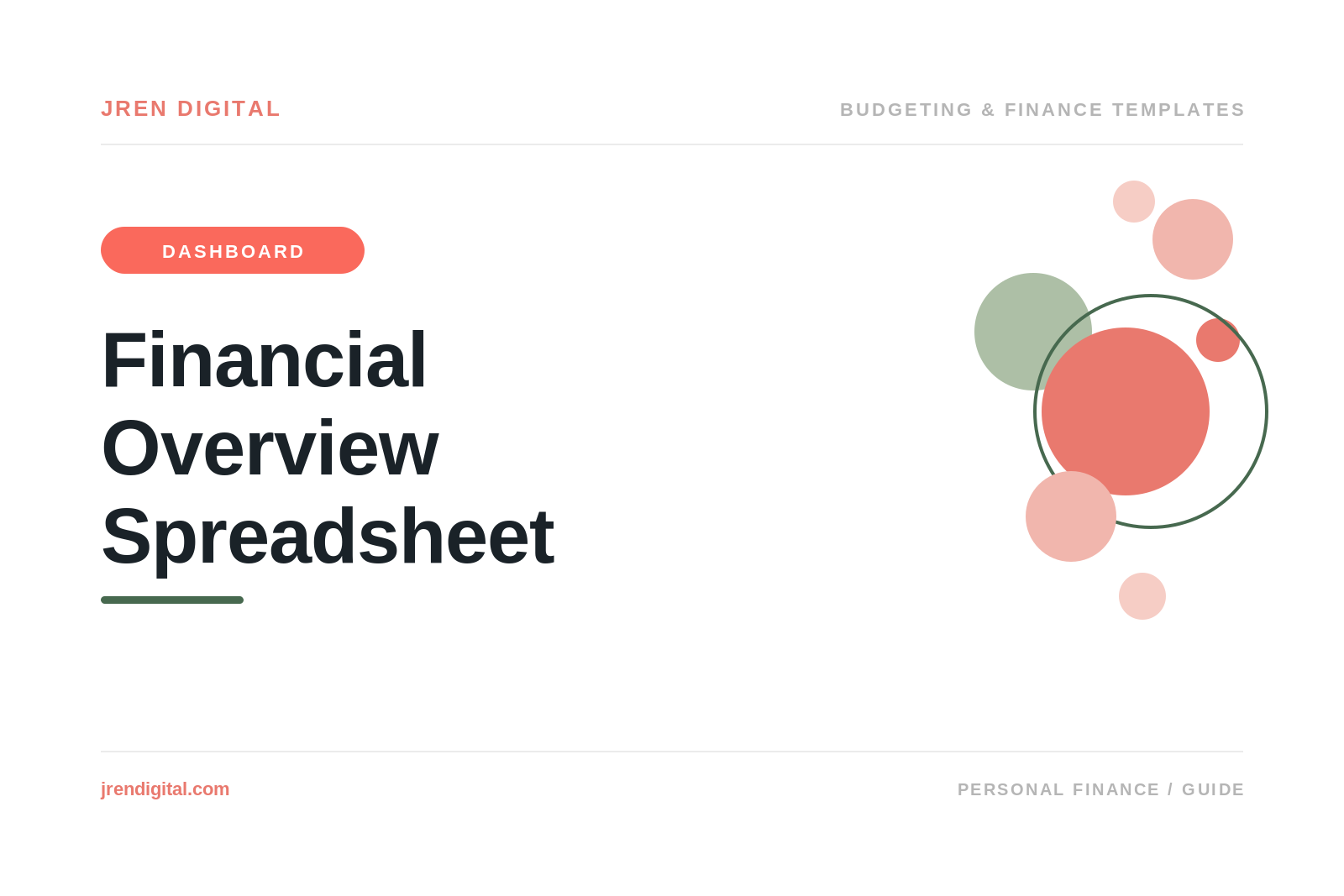 Financial Overview Spreadsheet: Money on One Screen, by JRen Digital