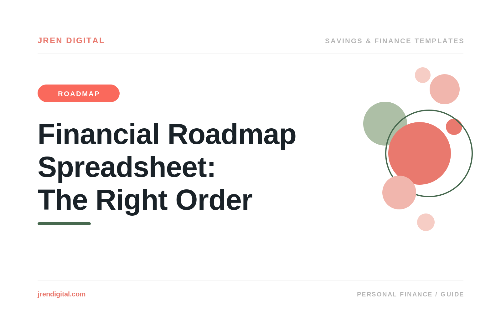 Financial Roadmap Spreadsheet: The Right Order, by JRen Digital