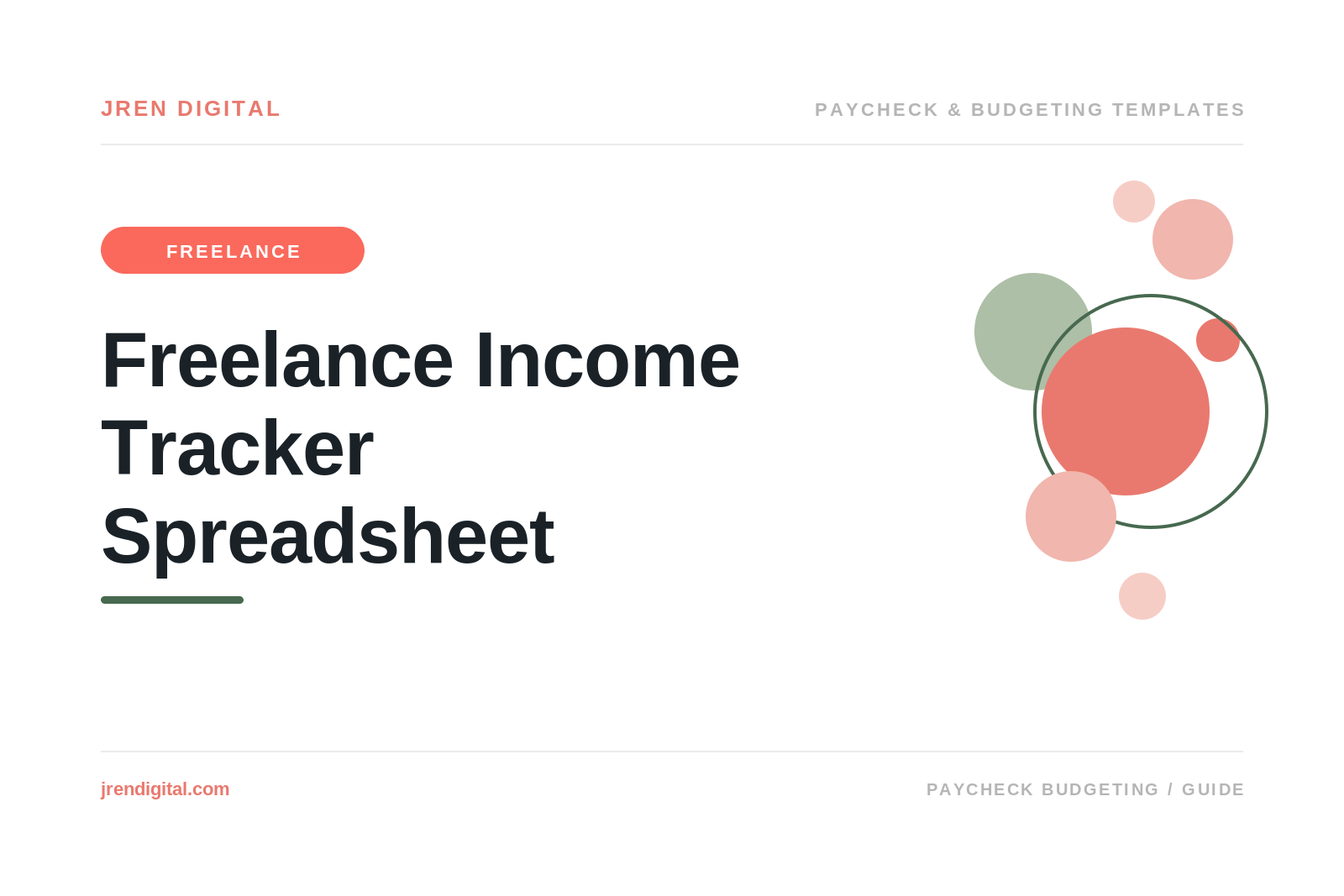Freelance Income Tracker Spreadsheet for Steady Pay, by JRen Digital