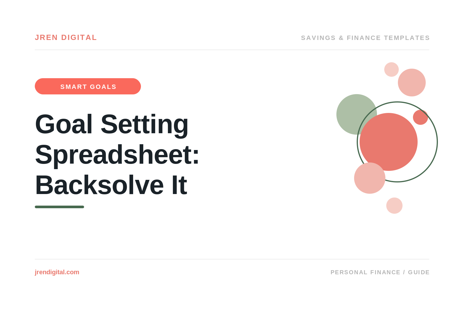 Goal Setting Spreadsheet: Backsolve the Number, by JRen Digital