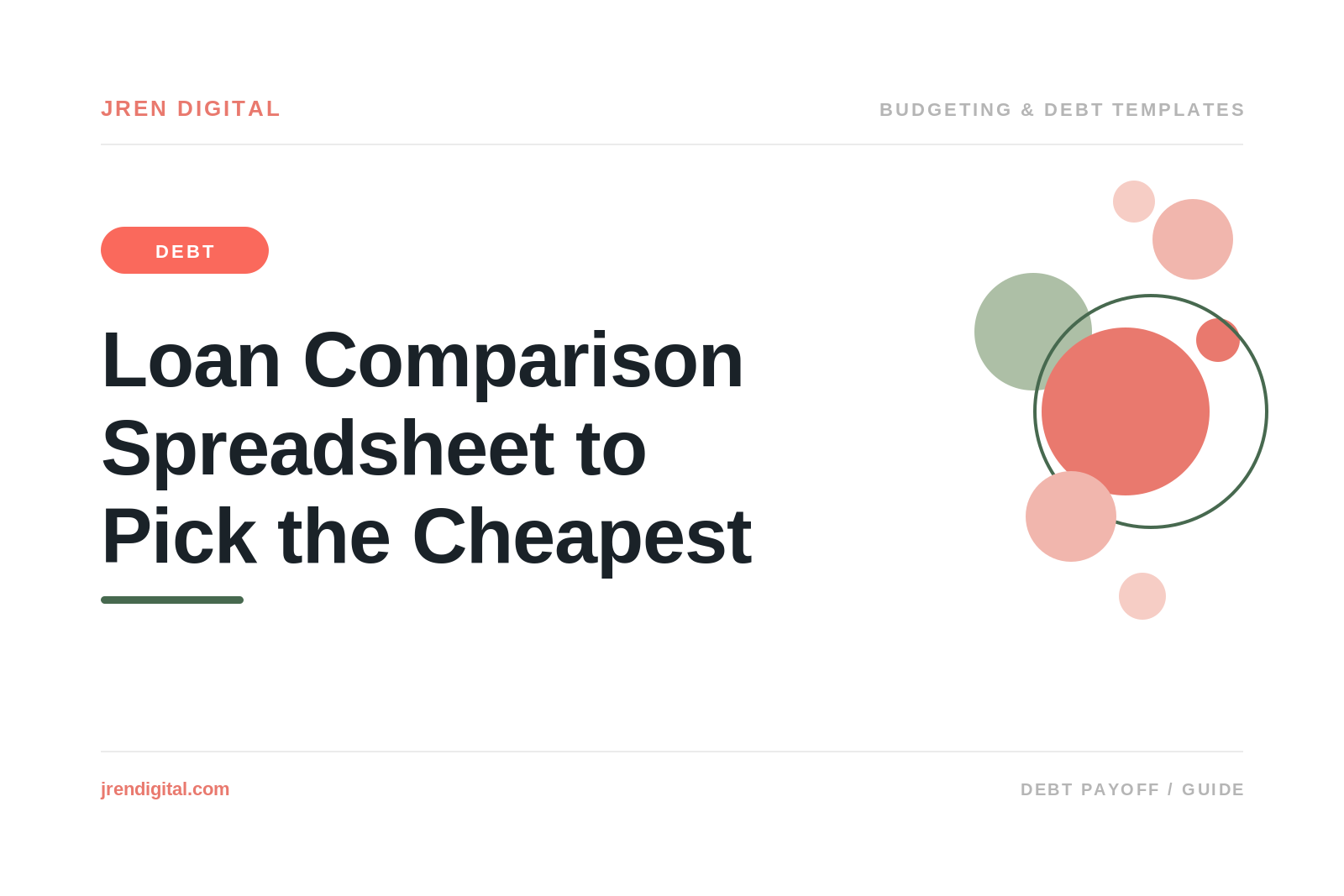 Loan Comparison Spreadsheet to Pick the Cheapest, by JRen Digital