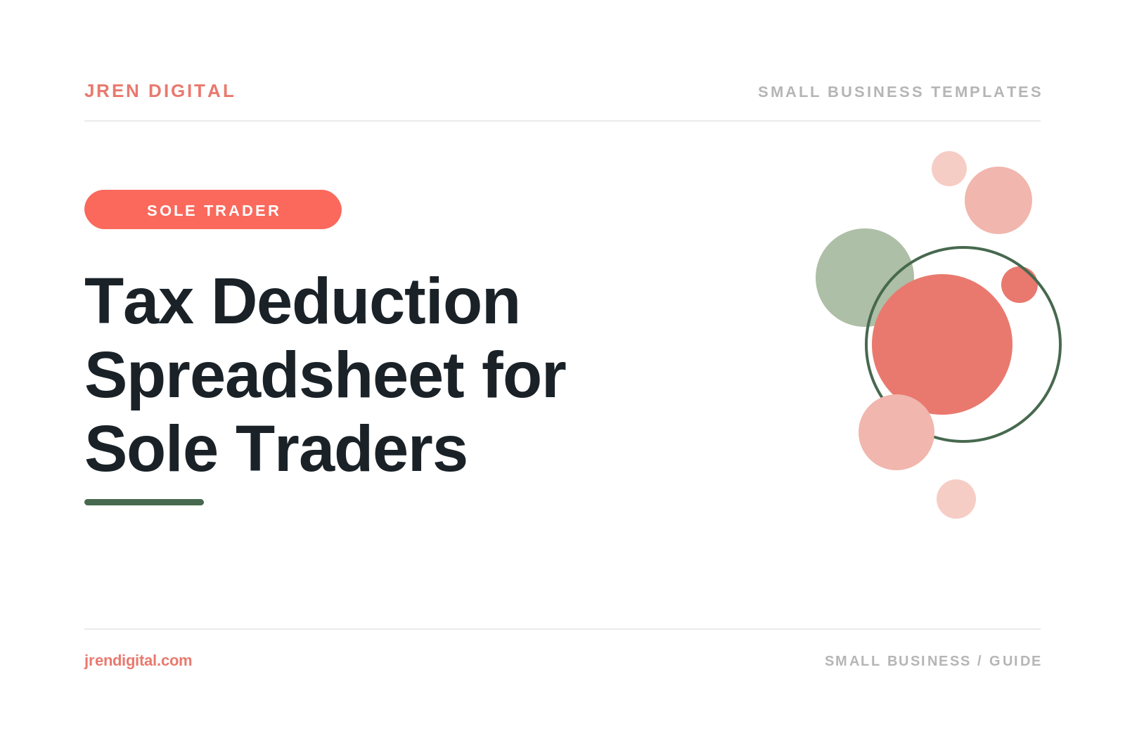 Tax Deduction Spreadsheet for Sole Traders, by JRen Digital