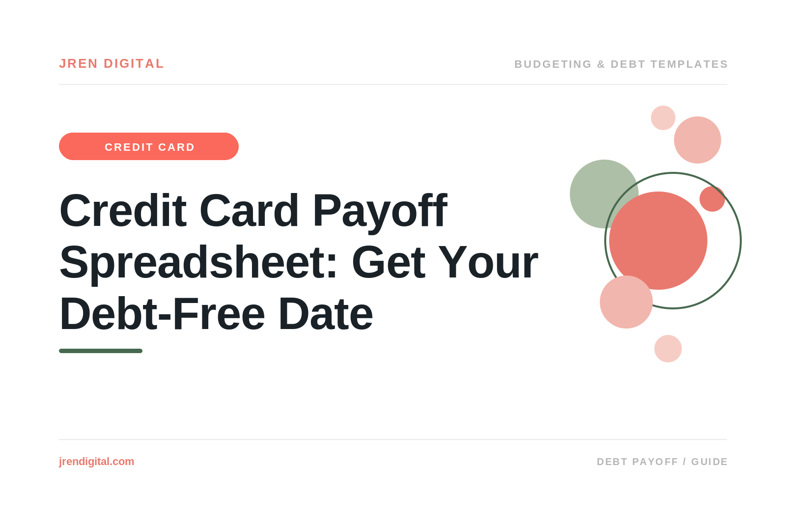 Credit Card Payoff Spreadsheet (Free Date), by JRen Digital