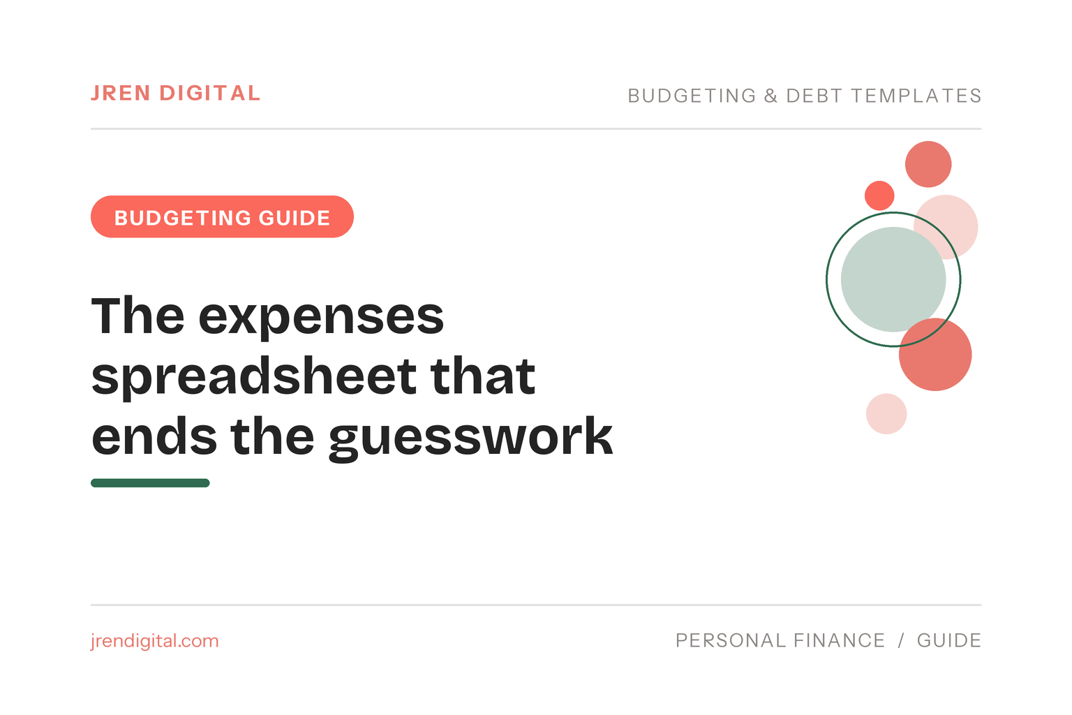 The expenses spreadsheet that ends the guesswork - JRen Digital