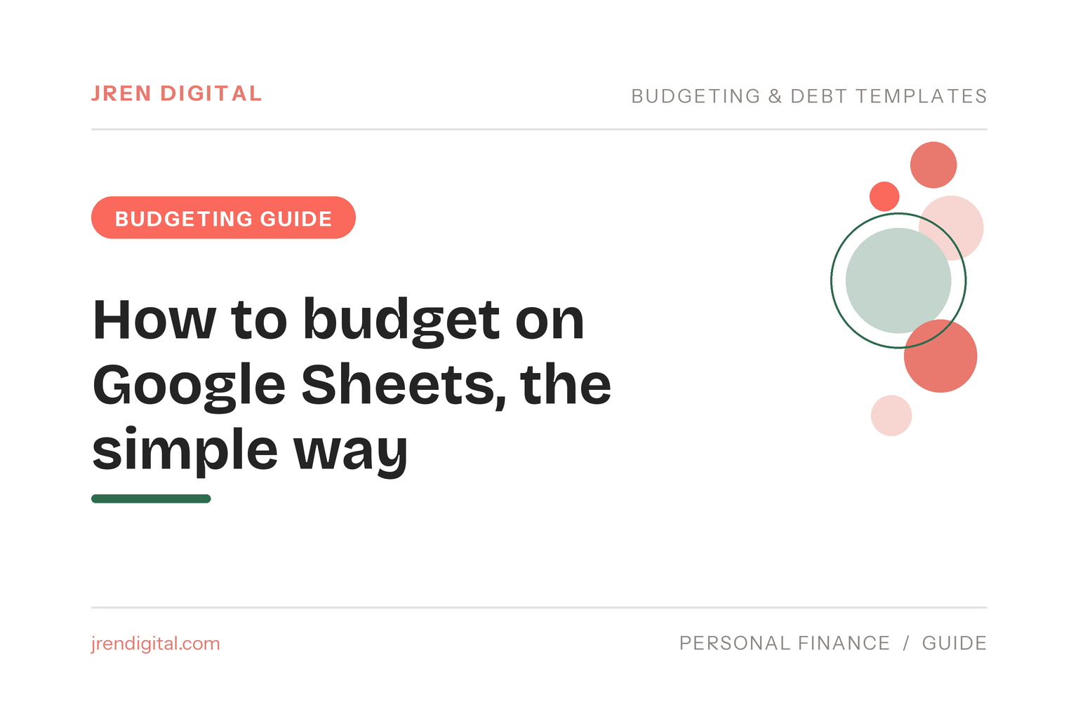 How to budget on Google Sheets, the simple way - JRen Digital