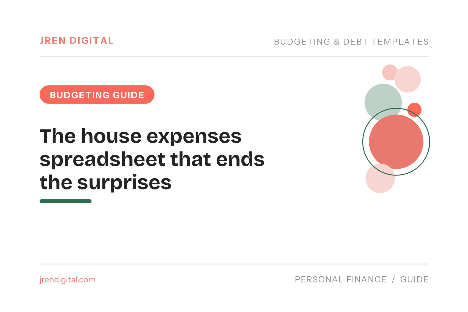 The house expenses spreadsheet that ends the surprises - JRen Digital