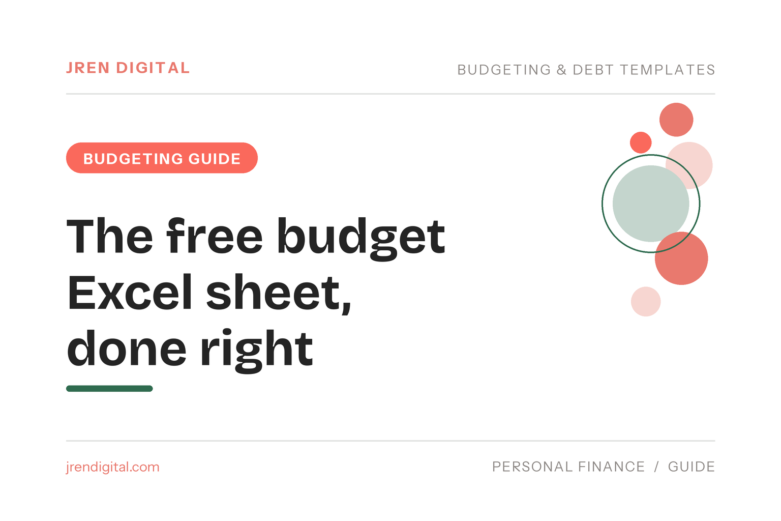 The free budget Excel sheet, done right - JRen Digital