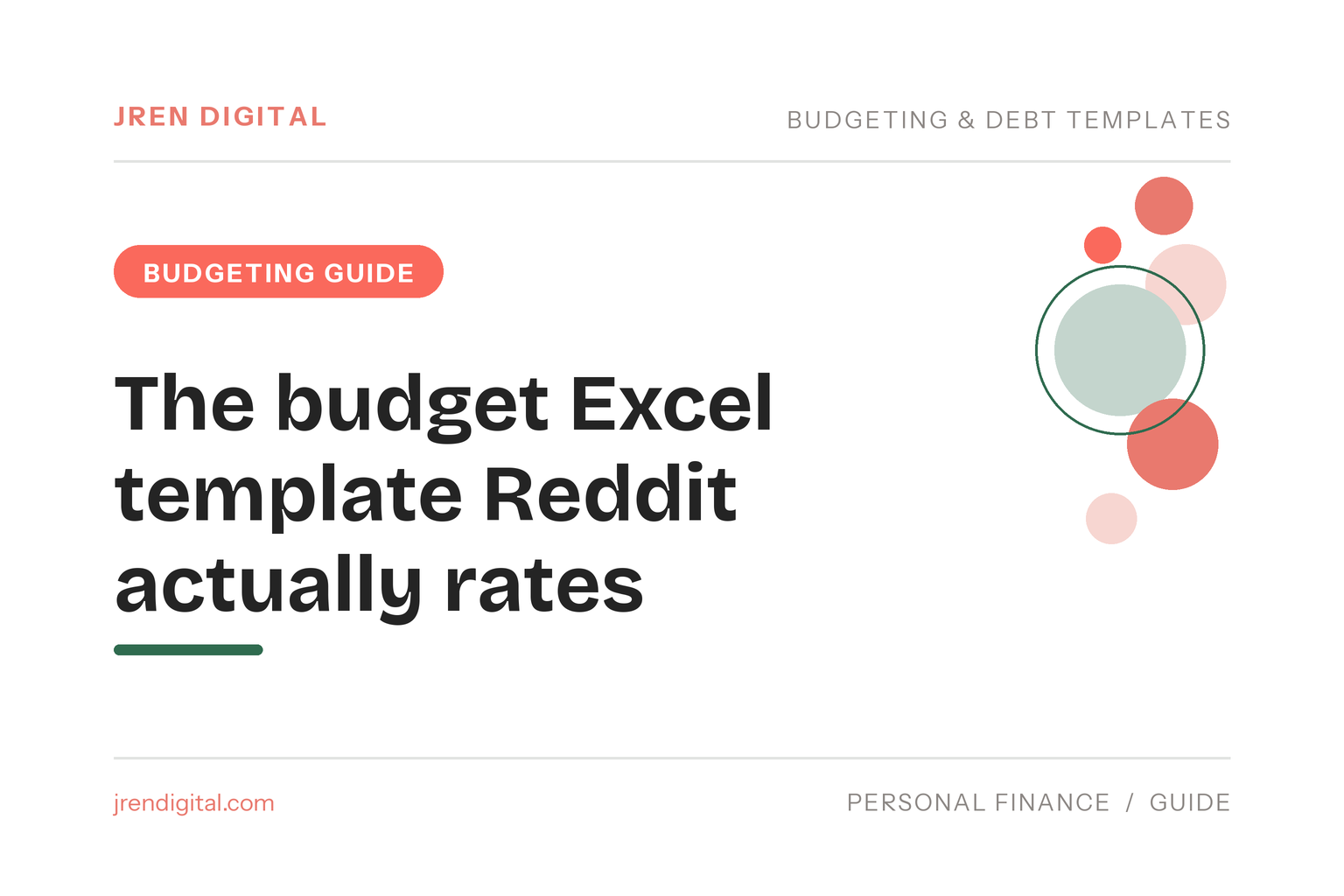 The budget Excel template Reddit actually rates - JRen Digital