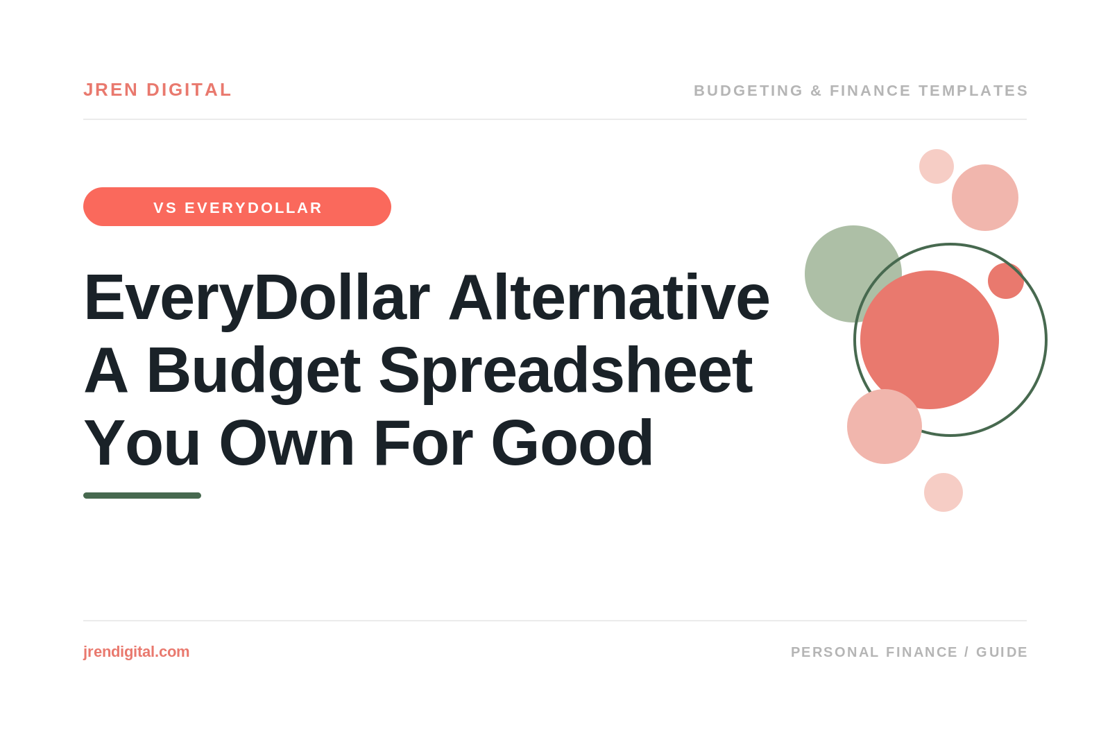 EveryDollar Alternative Spreadsheet (Own It), by JRen Digital
