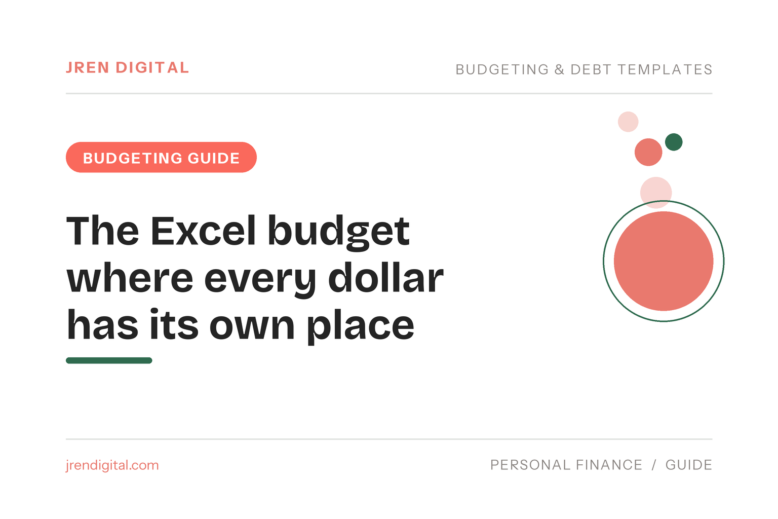 The Excel budget spreadsheet where every tool has its place - JRen Digital