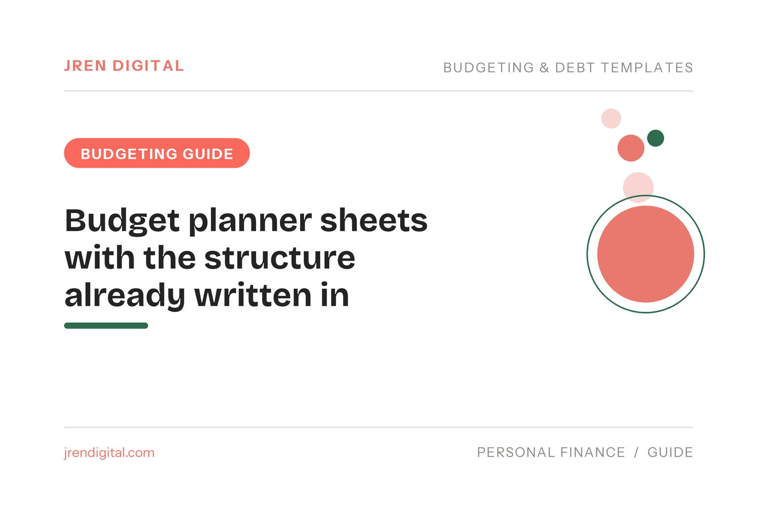Budget planner sheets with the structure already written in - JRen Digital