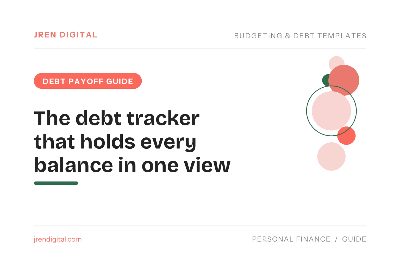Debt tracker template by JRen Digital: the one-page view of every dollar you owe