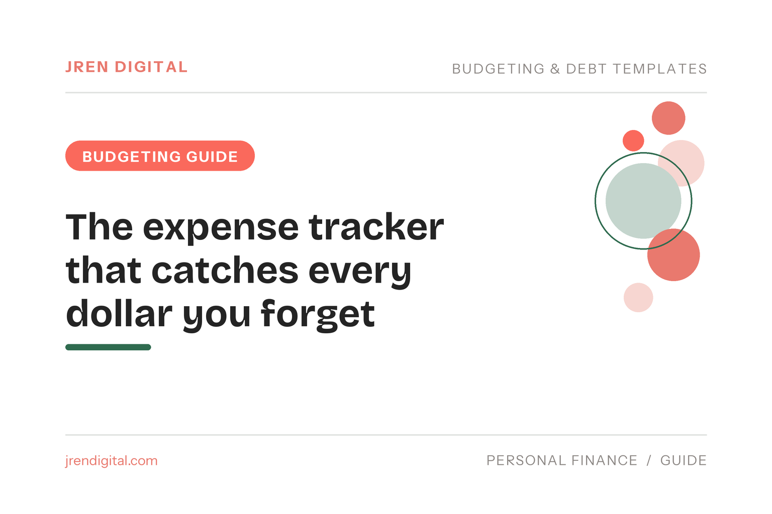 Expense tracker template by JRen Digital: the 30-second nightly habit that catches every dollar