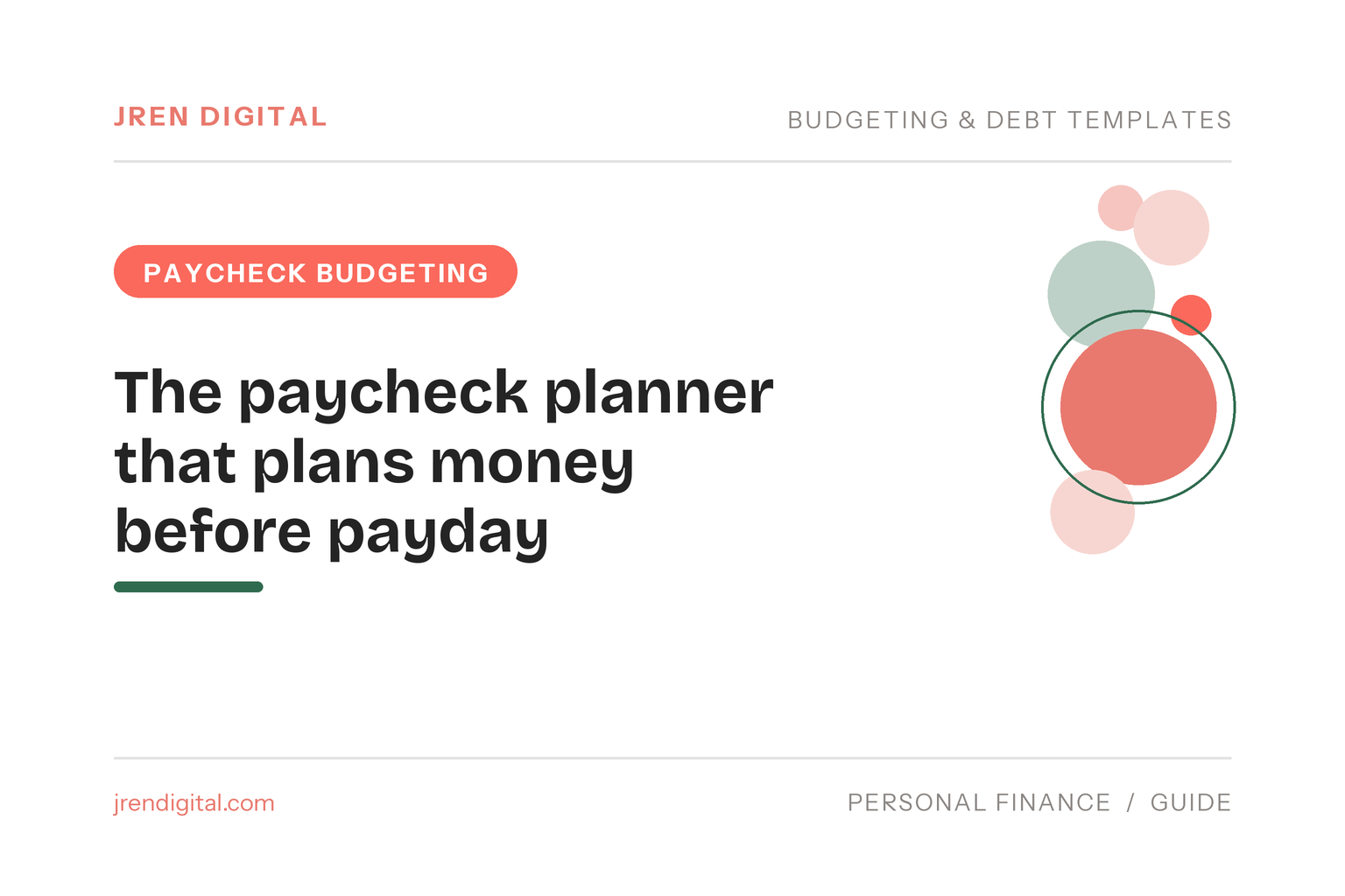 Paycheck planner template that plans money before payday