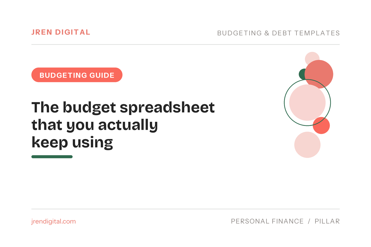 The budget spreadsheet that you actually keep using, by JRen Digital