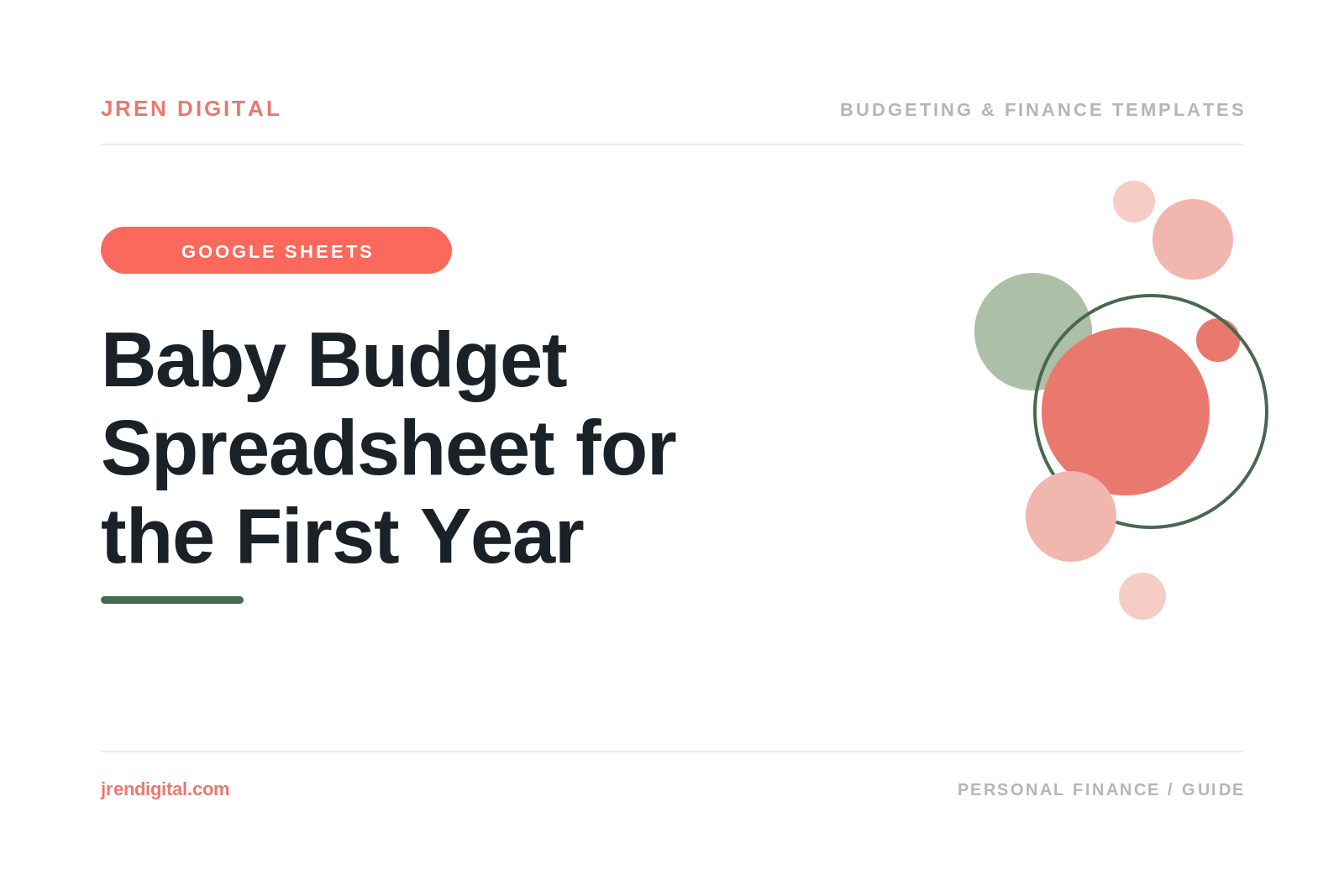 Baby Budget Spreadsheet: Plan Year One, by JRen Digital