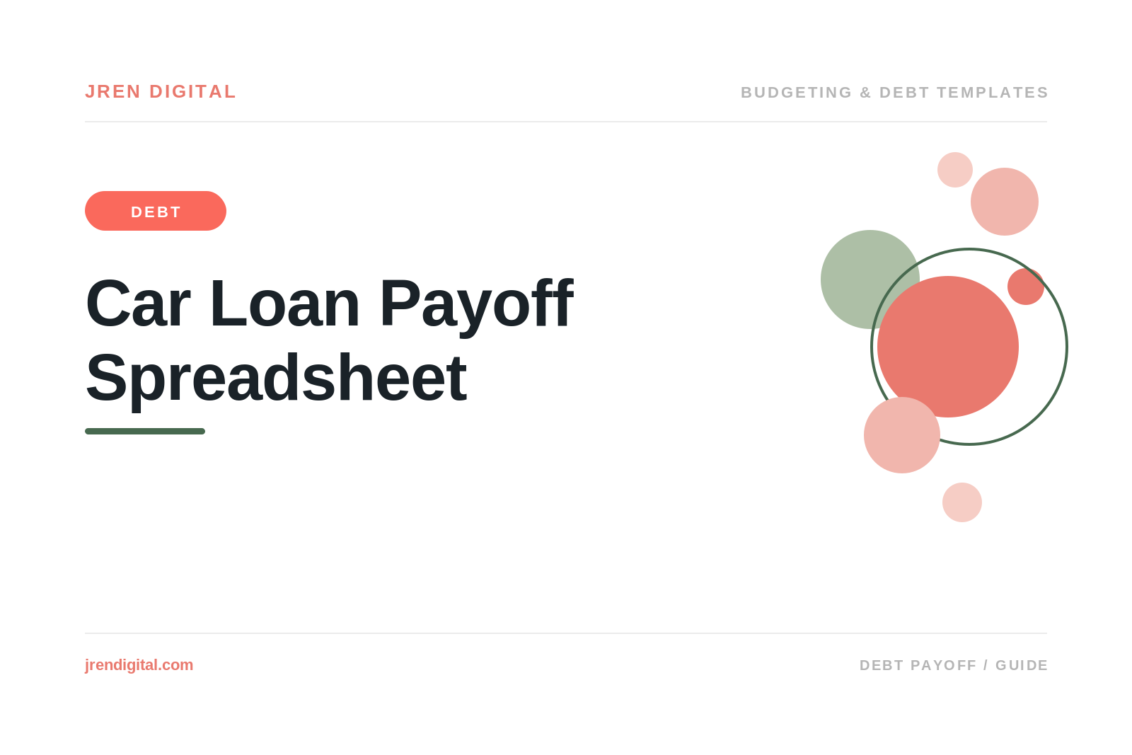Car Loan Payoff Spreadsheet With a Free Date, by JRen Digital