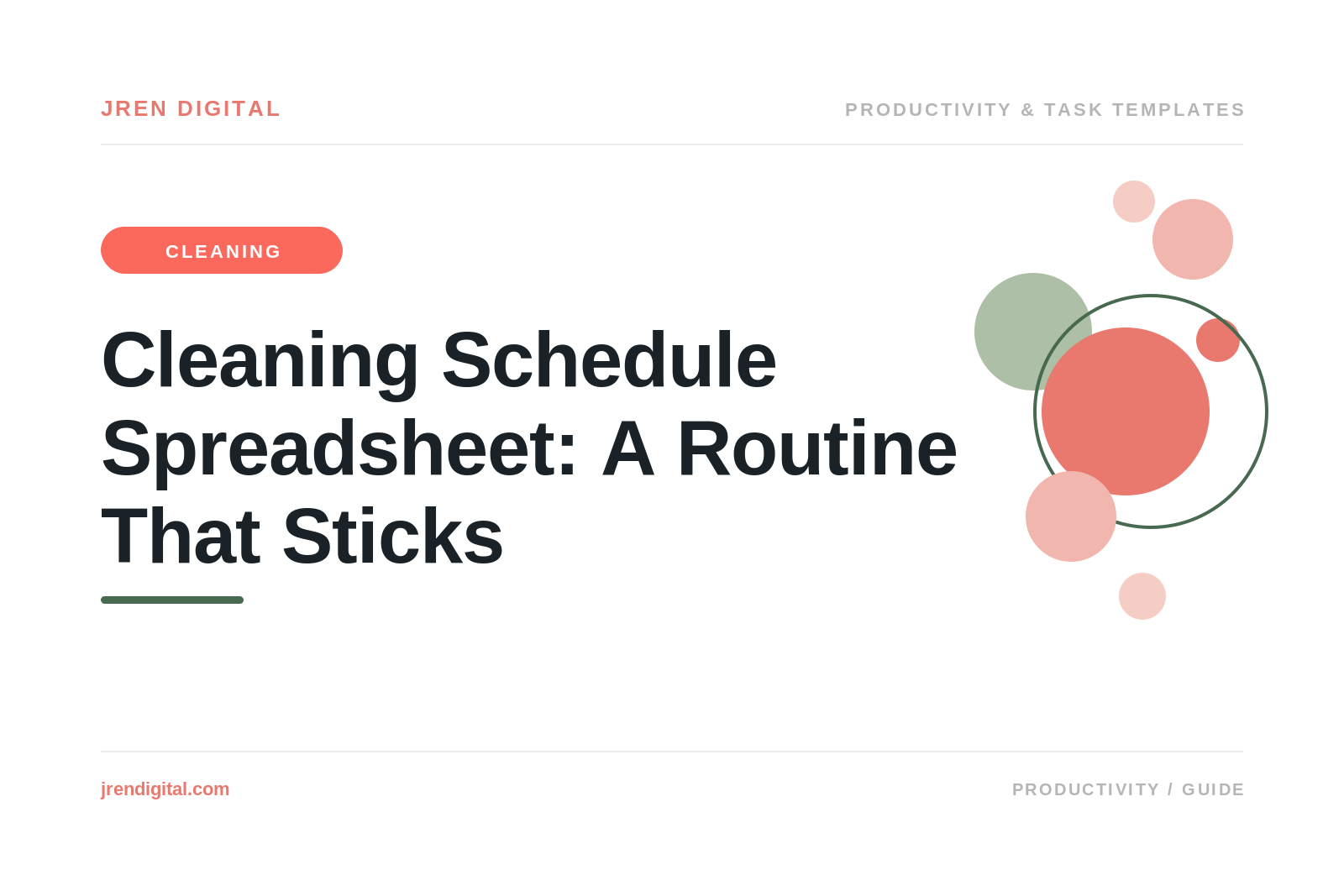 Cleaning Schedule Spreadsheet: A Routine That Sticks, by JRen Digital