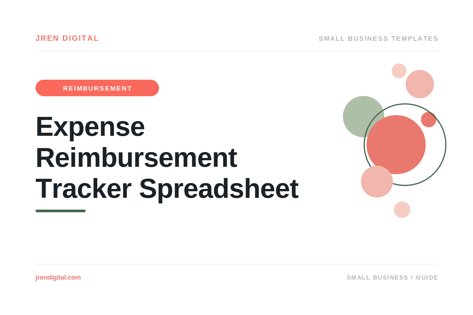 Expense Reimbursement Tracker Spreadsheet, by JRen Digital