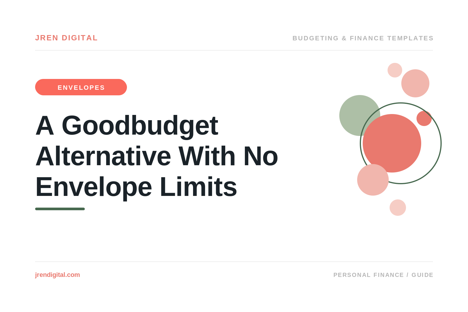 Goodbudget Alternative Spreadsheet, No Limits, by JRen Digital