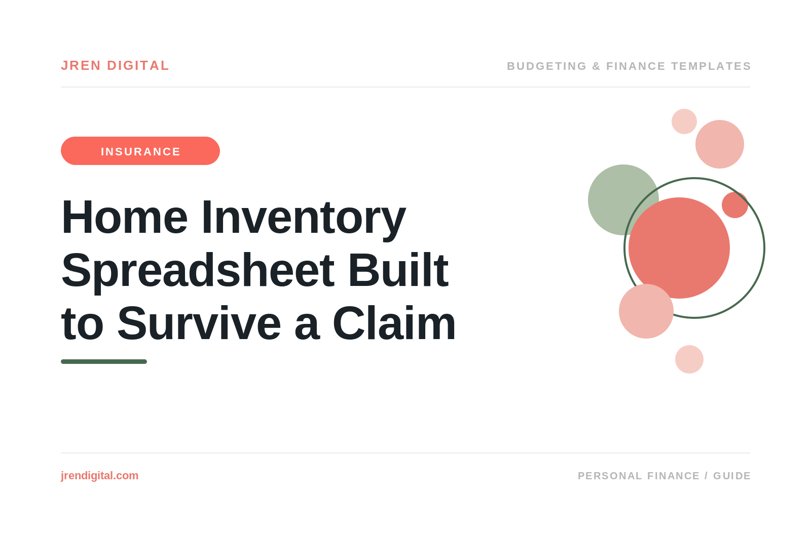 Home Inventory Spreadsheet: Proof for Any Claim, by JRen Digital