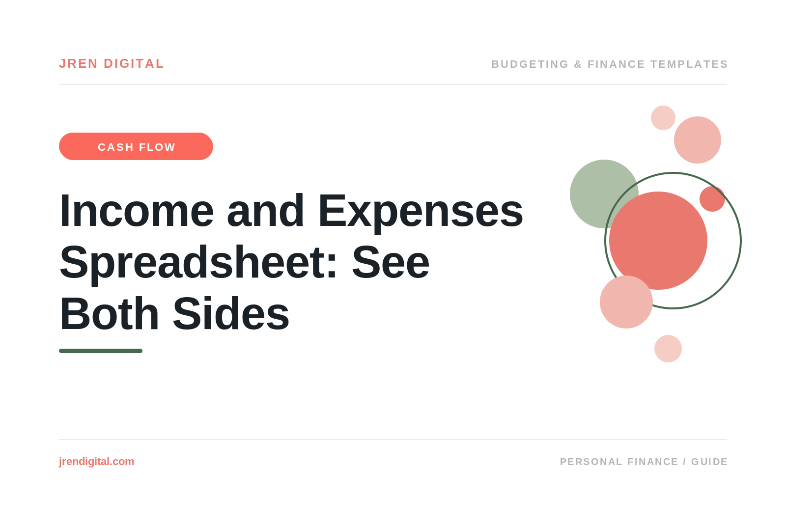 Income and Expenses Spreadsheet: See Both Sides, by JRen Digital