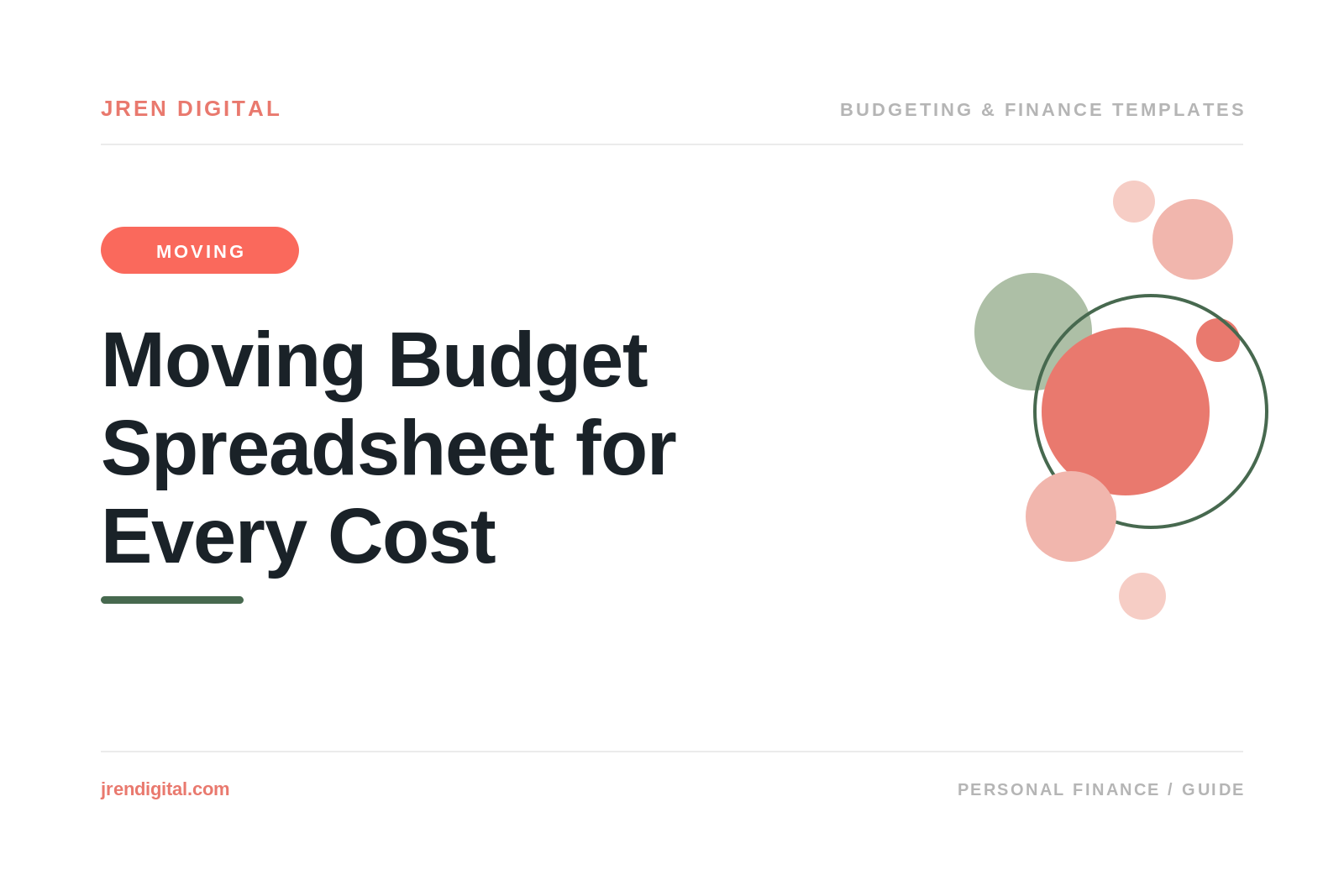 Moving Budget Spreadsheet: Cover Every Cost, by JRen Digital