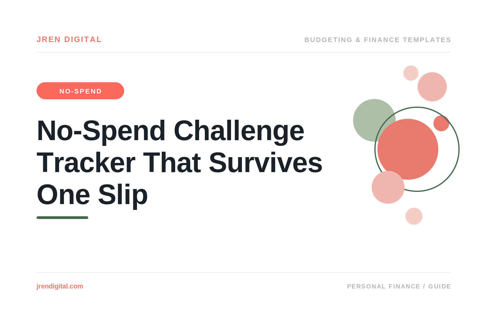 No-Spend Challenge Tracker That Survives a Slip, by JRen Digital