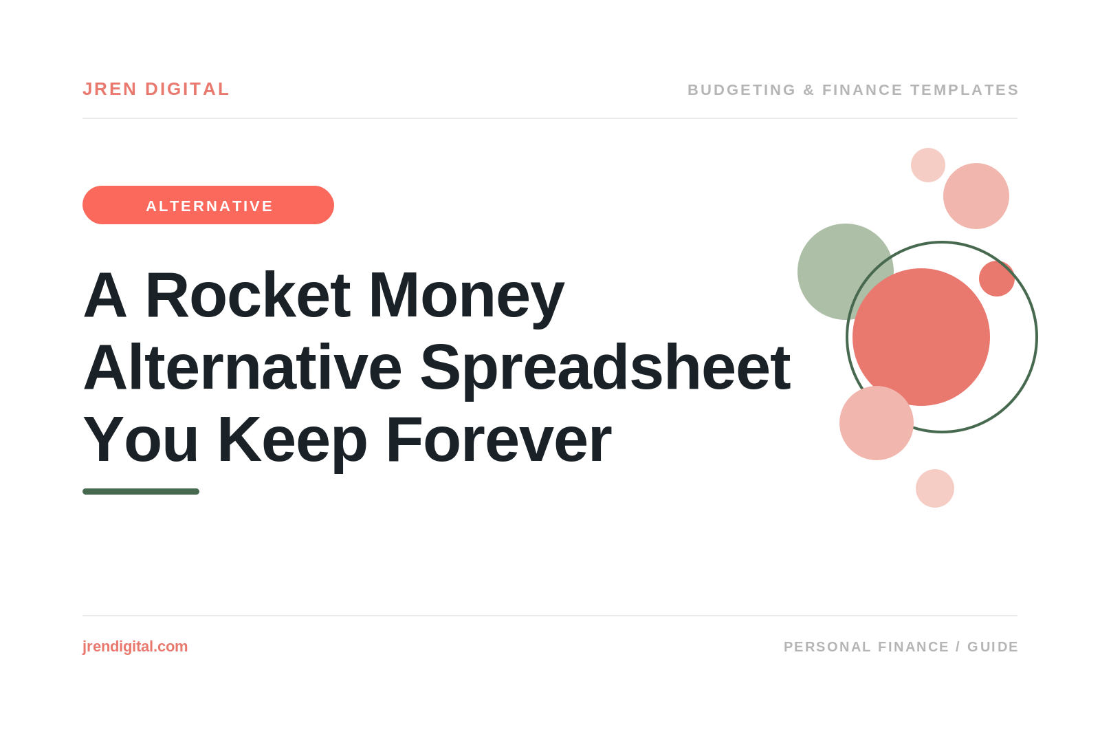Rocket Money Alternative Spreadsheet You Own, by JRen Digital