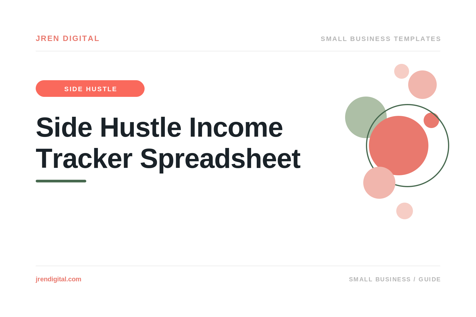 Side Hustle Income Tracker Spreadsheet (Real Profit), by JRen Digital