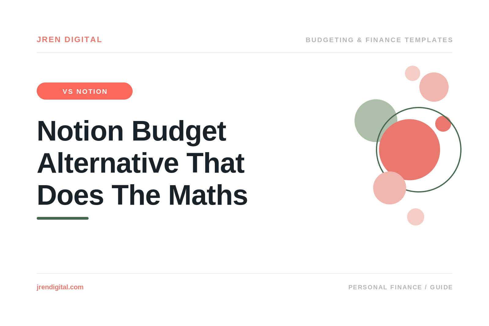 Notion budget alternative spreadsheet that does the maths, by JRen Digital