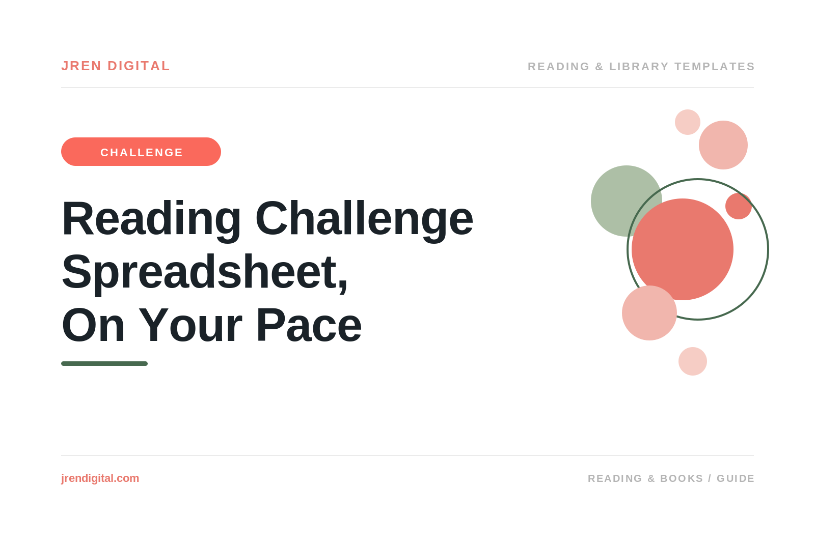 Reading Challenge Spreadsheet That Bends to Your Pace, by JRen Digital