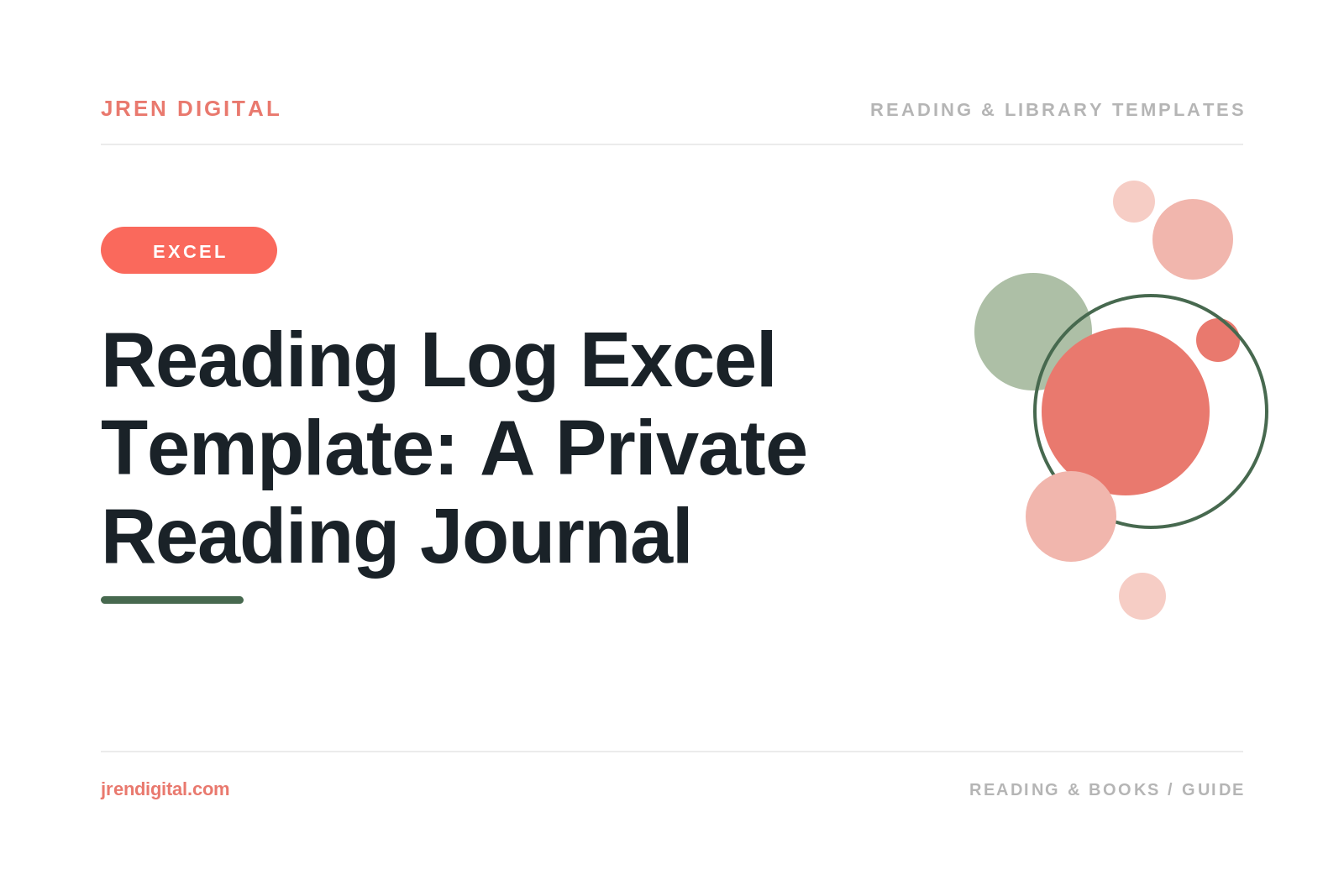 Reading Log Excel Template: A Private Reading Journal, by JRen Digital